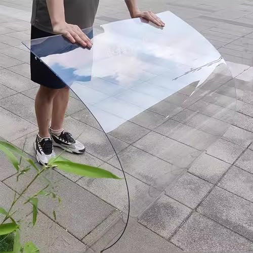 MARIYCH transparente Polycarbonat-Dachplatte, 1,5 mm dick, stark, Schlag- und bruchfest, wasserfest, UV-geschützt, ideal für Gewächshaus-Überdachungen, Carports, leicht zu biegen, 1,82 m x 3,5 m