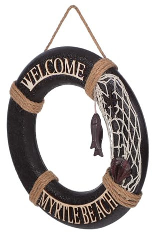 ERINGOGO Rettungsring-wanddekor Vintage-holzdekoration Maritimer Wandbehang Nautische Heimdekoration Rustikales Seildesign Für Zuhause Badezimmer Oder Hotel