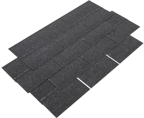 HaiYiZuhause Bitumen Dachschindeln, 3 m², 21 Stück Dachschindeln für Gartenhaus und Carport, Bitumen (Schwarz, Standardausführung)
