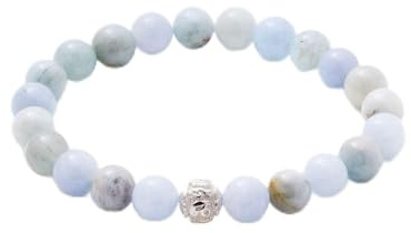 BERGERLIN Naturstein Perlenarmband Damen Herren, 8mm, 925 Silber | Naturstein Armband Damen 8mm: echte Heilsteine, 925 Silberperle mit Mantra – vom deutschen Prüflabor bestätigt.