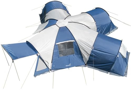 Skandika Kuppelzelt Korsika 9 Sleeper | Großes Familienzelt für 9 Personen, Camping Zelt mit 3 Schlafkabinen, Sleeper Technology, 5000 mm Wassersäule, 2m Stehhöhe | Campingzelt, Outdoor