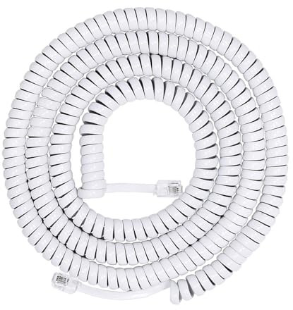 VIVIWI Cavo telefonico RJ9 RJ11 4P4C a spirale fisso fisso fisso per chiamate chiare e durata 200 cm 300 cm