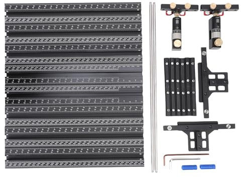 NOENNULL Kit de Rail de Guidage Parallèle pour Scie Circulaire, Ensemble de Rails de Scie Circulaire en Alliage D'aluminium, Support de Rail de Guidage Fixe, Rail de Guidage pour Scie