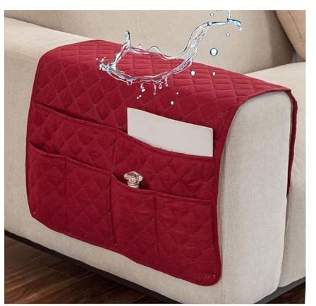 YNJJKA Couch Armlehne Schutz Sessel Schonbezüge Sofa Armlehnenschoner Armlehnenbezüge Anti-rutsch Liegestuhl Sesselschoner Armkappen Für Stühle Relaxsessel Armlehnen Bezug(Rot)