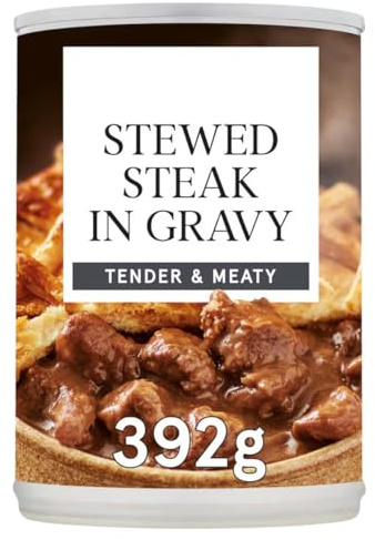 Stewed Steak in Rich Gravy, Tender Beef Chunks, 392g