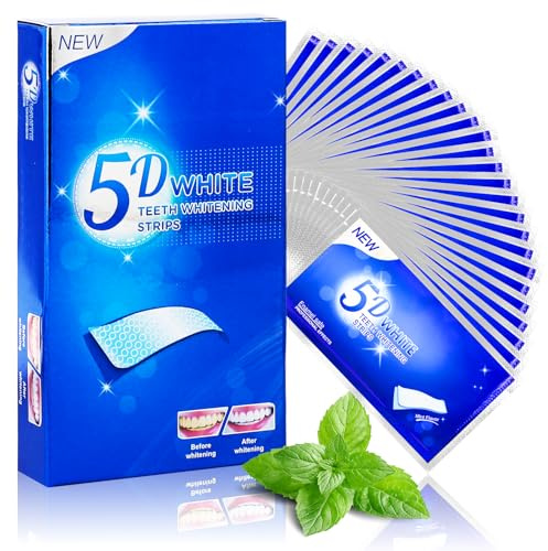 14 Paare Whitening Strips - Teeth Whitening Strips mit Minze Geschmack, 56 Stück Zahnaufhellung Strip, Bleaching Stripes alle Arten von Flecken zu entfernen, White Stripes Zähne für Weiße Zähne