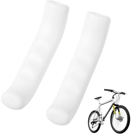 ZenithQuest 1Pair Brake Lever Cover, Silicone Non-Slip Bicycle Brakeheble Sheath Handlebar Sleeve Mountain Bike Brake Handle Cover(White)