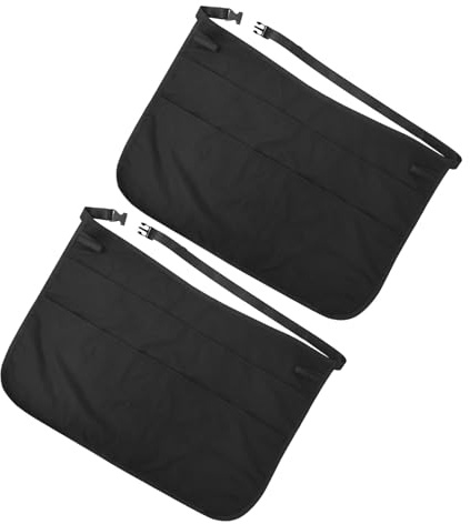 NUOBESTY Grembiule da Parrucchiere con Tasche Multiple e Cintura Regolabile Mezzo Grembiule Professionale da Lavoro per Salone Set 2 Pezzi per Organizzazione Utensili e Comfort