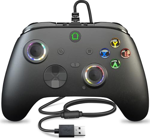Wired X box 1 Controller with 3M Cable, USB PC Gamepad with Programming Buttons, Turbo, LED Light & Audio Jack, Firmware Upgrade Required for X box One Host