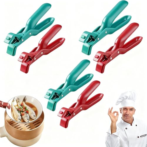 Hot Plate Gripper, Anti Scald Bowl Holder Clip, Multi-Function Anti-Scald Bowl Clip for Bowls & Dishes, Non-Slip Microwave Air Fryer Tongs for Hot Bowl Dish Plate (6pcs)