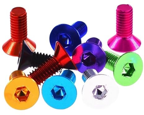 1/5/10 Uds tornillo de cabeza avellanada hexagonal plano de aluminio colorido M6 tornillos de cabeza avellanada Allen perno anodizado(Sky Blue,10PCS_M6X40MM)