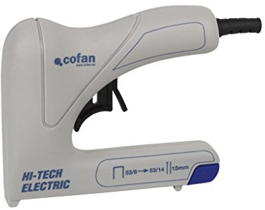 Cofan Grapadora y clavadora eléctrica | Para grapas nº 53 de 6, 8, 10, 12 y 14 mm de longitud | Clavos de M15 y W15 de 15 mm
