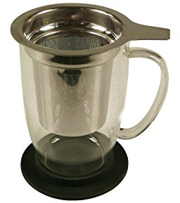 YOKO DESIGN - MUG TASTEA 450 ML NOIR AVEC FILTRE AMOVIBLE INOX