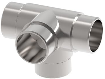 Sellon24® Rohrverbinder 4-Fach für Rohr Ø 42.4 x 2.0 mm V2A Edelstahl Steckfitting 4-seitig Edelstahlrohr Rundrohr Rohrfitting Rohr Handlauf Handlaufverbinder Geländer Balkon Gelaender Treppengeländer