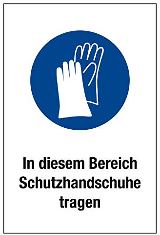 Gebotsschild - Schutzhandschuhe tragen - Aluminium selbstklebend - 20 x 30 cm
