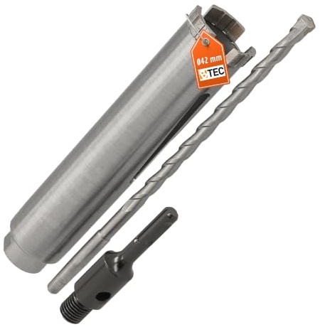 BTEC Diamant Bohrkrone SDS-plus Aufnahme und Zentrierbohrer Nutzlänge 180 mm Ø 42 mm Betonbohrkrone Kernbohrer