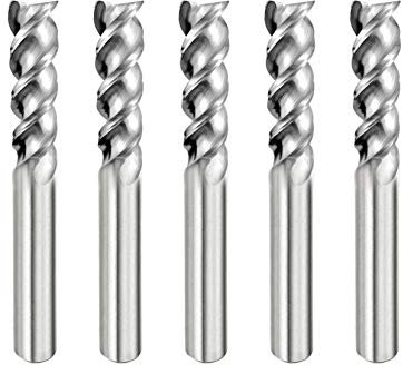 SPEED TIGER IAUE Carbide Square End Mill for Aluminum Applications - High Feed U-Type Design - for Roughing and Finishing - 3 Flute - IAUE1/23 - Made in Taiwan (5 Pieces, 1/2)