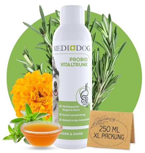 MEDIDOG Probio Vitaltrunk – 250 ml – für Hunde – mit Kräutern & Mikroorganismen für eine gesunde Darmflora