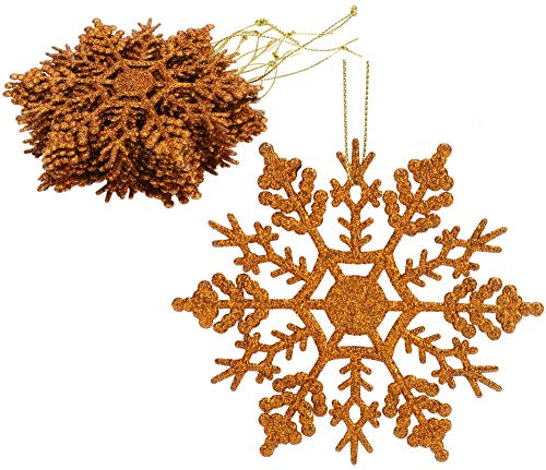 Christmas Concepts® Lot de 12 à 10cm (4) de décorations à Suspendre avec Flocon de Neige -… (Le cuivre)