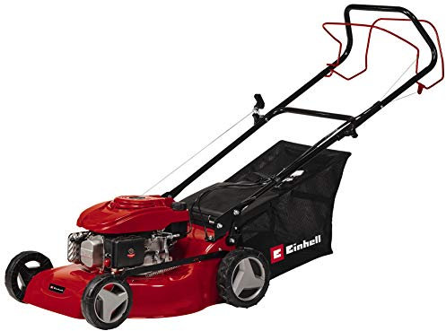 Einhell Cortacésped de Gasolina GC-PM 46/4 S (2 kW, hasta 1400 m², accionamiento de Rueda Trasera desconectable, regulación de Altura de Corte Central de 9 Niveles 30-80 mm)