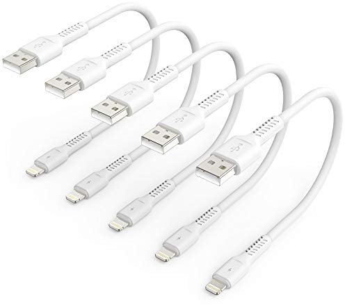 0,3m iPhone Ladekabel Kurz, 5Pack USB A auf Lightning kabel 30 cm Original iPhone schnellladekabel Kompatibel für Apple iPhone 12 11 Pro Max Xs Xr X 8 7 6 Plus SE iPad Air/Mini (Weiß)