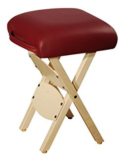 Master Massage Arbeitshocker Klapphocker Klappstuhl aus Holz für Massage Schönheitsbehandlung Therapie-Burgundrot