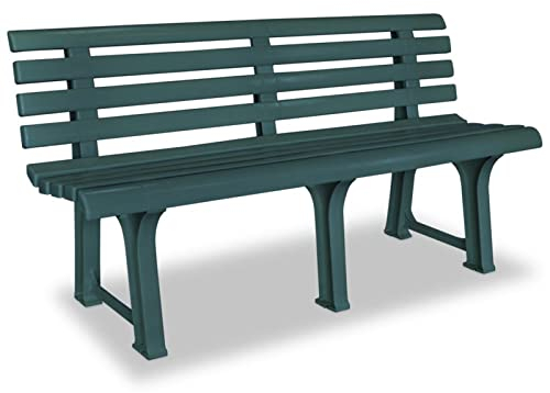 Mogou Gartenbank, MogouTerrassenmöbel, Wetterfeste Bank, Outdoor Bank, Parkbank, Garten Banken, Deko Bank, Gartenmöbel, 145,5 cm Kunststoff Grün