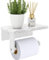 Gypie Porte-papier toilette avec étagère en marbre naturel, vis en acier inoxydable 304, support mural pour rouleau de papier de soie pour salle de bain, salle de bain, toilettes - Blanc