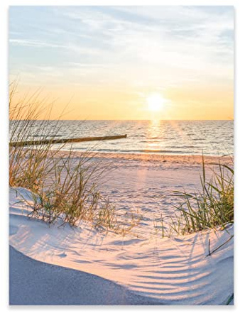 WallArena Poster Strand und Meer Natur 50x70 cm Hochformat - OHNE RAHMEN XXL Wandposter Kunstdruck Fotoposter Wandbild Wandbilder Wand Bild auf Poster Wohnzimmer Schlafzimmer Küche