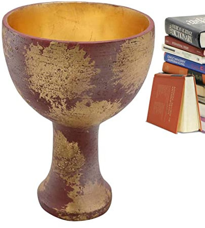 WOTEG Santo Grial Prop – Taza para beber del Santo Grial, adorno religioso cáliz, artefacto majestuoso resina para coleccionistas fanáticos reliquias sagradas, decoración del hogar