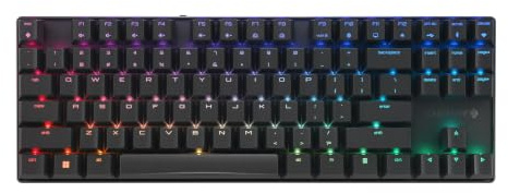 Cherry Clavier de jeu sans fil MX 8.2 TKL Compact TenKeyless Mécanique 87 touches rétroéclairées RVB Touches ABS Commutateur MX Marron Étui de transport en aluminium inclus
