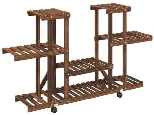 vidaXL Blumenständer mit Rollen 110x25x78 cm Massivholz Tanne