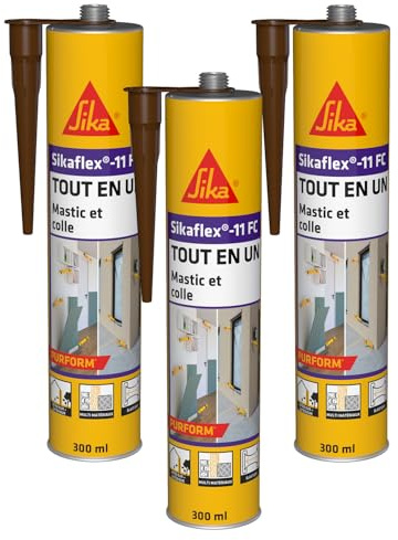 SIKA 11 FC Purform Marron, Mastic, joint et collage multi-usages, mastic-colle multi-supports, intérieur et extérieur (sikaflex 11 FC+), 300ml (Lot de 3)