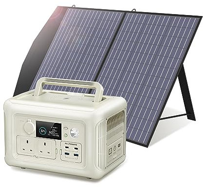 ALLPOWERS R600 Portable Power Station, 299Wh LiFeP04 Battery 600W Solar Generator with 1x 100W Foldable Solar Panel Included for Outdoors Camping Travel Fishing Emergency Power Supply Backup