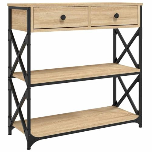 vidaXL Mesa Consola Madera de ingeniería Roble Sonoma 75x28x75 cm