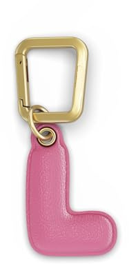 UNTAGS - Charm Buchstabe L - Material mit Ledereffekt - inklusive Goldener Metallschnalle - Rose