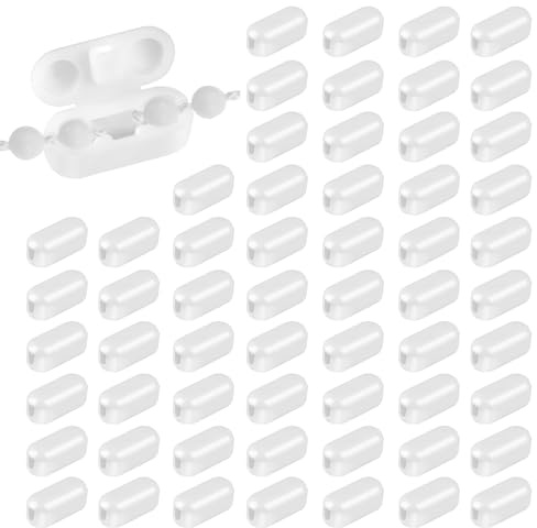 Aubess Roller Blind Chain Connectors, 60 PCS Blind Pull Cord Connector Clips, White Blind Safety Clips for Cord, Ball Chain Connectors Fits 4.5mm Roller, Roman and Vertical Blinds
