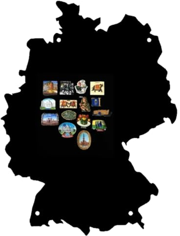 Anwicar Magnettafel Deutschlandkarte - Magnetische Pinnwand 50x100 cm - aus Stahl - magnetisches Whiteboard - beschreibbare Tafel - inkl. Montageset - Schwarz