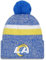 New Era NFL Uni Erwachsene Offizielle 2023 Sideline Cold Weather Cuffed Pom Beanie Mütze, LOS ANGELES RAMS, Einheitsgr��e