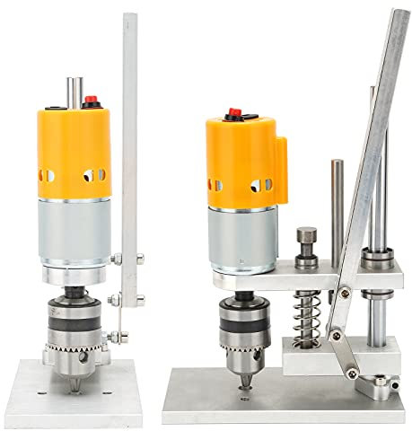 flexman Trapano Banco, Supporto per Trapano Colonna Velocità Variabile Lega Alluminio con Chiave Speciale, Mini Trapano Banco con Motore Nucleo in Rame (Spina UE B12)1,5-10mm))