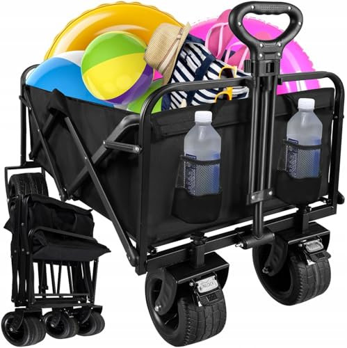 Handwagen Bollerwagen Strandwagen Geländereifen Faltbar Klappbar Camping 100kg