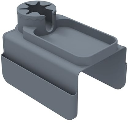 Hosoncovy Getränkehalter aus Silikon für Sofa, Couch, Getränkehalter mit Seitentaschen für Sofa, Arm, Couch, Caddy, auslaufsicher, für Stuhl, Liege, Armlehne, Fernbedienung und Handy-Organizer (grau)
