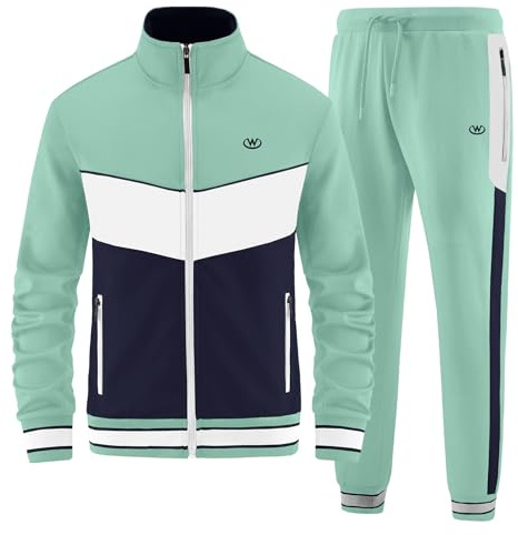 ANOTWENER Herren Trainingsanzug Jogginganzug Set Sportanzug mit Jacke Hose | Herren Freizeitanzug mit Reißverschluss Jacke elastische Jogginghose Stretch Sportbekleidung für Fitness Training und Alltag