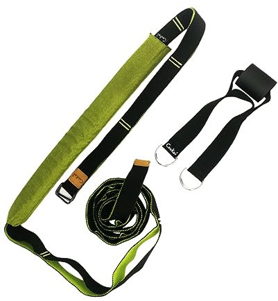 OSOLADY Geriffeltes Bein-stretchband Yoga-hängematte Tanz-taillentrainingsgurt Doppellagig Verdickt Breit Yoga-stretching-beinstreckergurt Für Fitness-tanz Grün Schwarz