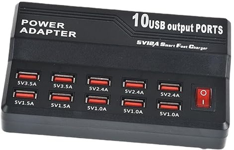 Usb Charging Hub Multi Charger Station 10 Port Usbs Charger with 10 Mobile Phones Charging fast UK Plug Tower Multiport