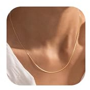 BodyBonita Kette Damen Verschluss Ketten Silber 925 Damen 16 Karat Gold Schmuck Kette Schlichte 1.5mm Fischgrätenmuster AnlaufgeschüTzt 18 Zoll