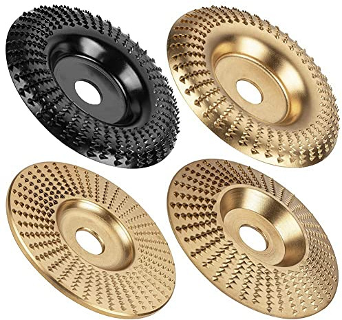 Sessleger Set di dischi per scultura in legno per smerigliatrice angolare 4 pezzi per la seria, disco per intaglio in legno per accessori smerigliatrice angolare, strumenti di modellatura del legno