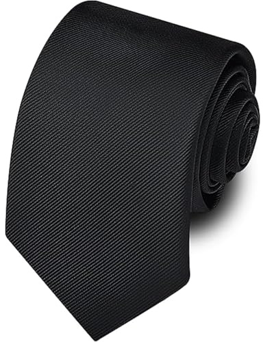 Keyoung Elegante Krawatte Schwarz für Herren Klassische Schwarze Krawatte Herren Krawatten für Herren Schlips Hochzeit Büro Party Formelle Elegante Krawatte Business Tie