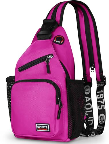 Geestock Sling Bag Brusttasche Herren & Damen, Leichter 2-in-1 Rucksack & Umhängetasche, Wasserdicht Schultertaschen Chest Taschen für Outdoor, Reisen, Alltag (Lila)