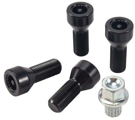 Joskeijky M14 X 1.25 Bulloni di Blocco Ruota Auto Dado Ruota Vite Antifurto con Chiave Vite Antifurto Auto per -R50 1 2 3 4 5 6
